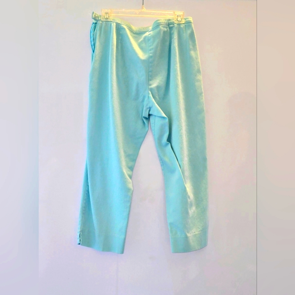 Women's Capris size 10 light blue. Side zip and button